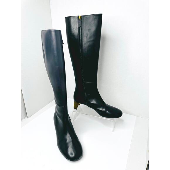 Gucci Black Calfskin Leather Knee-High Boots w Crystal Embellished Heels EU 36.5 - Picture 3 of 16